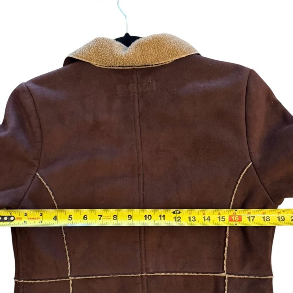 County Clothing Faux Suede and Shearling-Trimmed Trench Style Coat - Picture 4 of 6